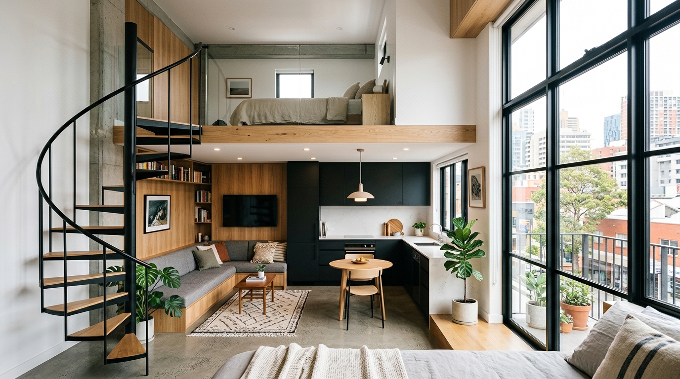 Arquitetura moderna em apartamento