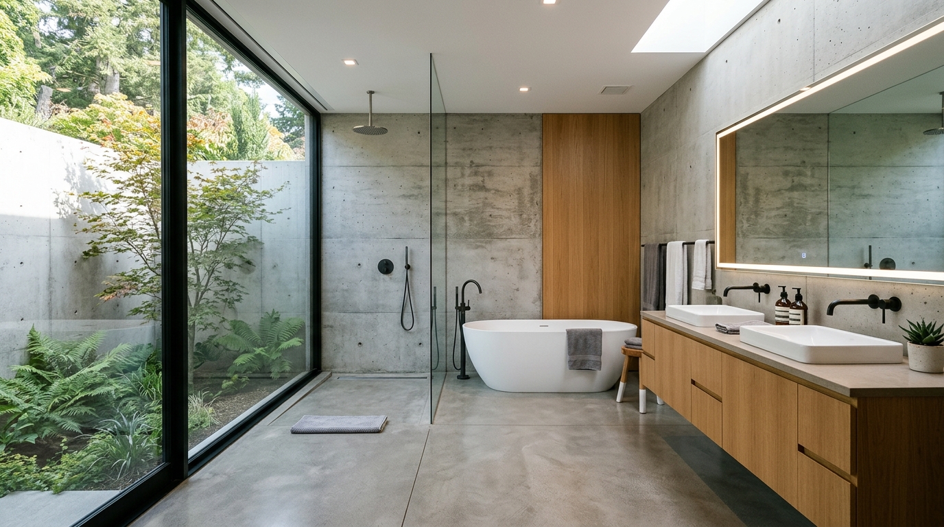 Banheiro com arquitetura moderna